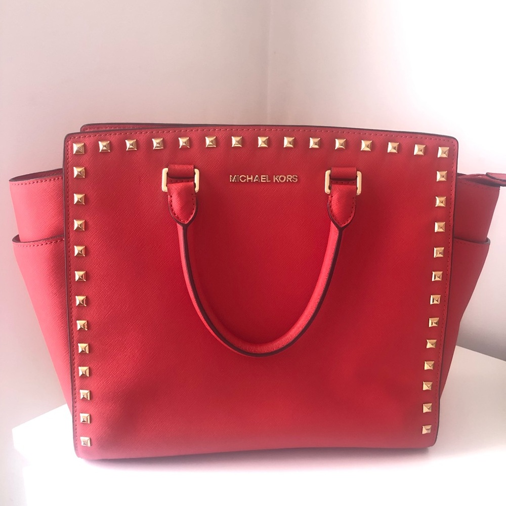 Michael Kors Selma Studded Saffiano Leather Bag
